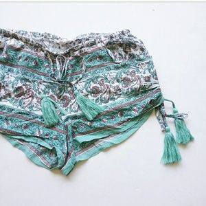 Cotton Candy Shorts - Cotton Candy Turquoise Boho Chic Festival Shorts Cotton Candy Shorts - Cotton Candy Turquoise Boho Chic Festival Shorts